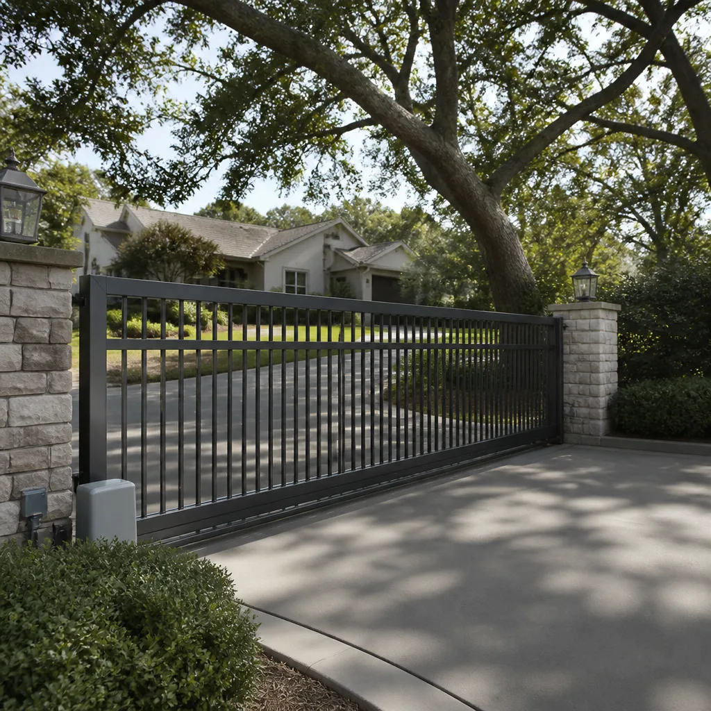Sliding driveway gates